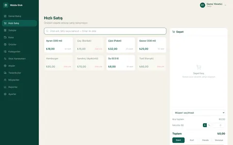 Welda Stock Büfe — Hızlı satış (POS)