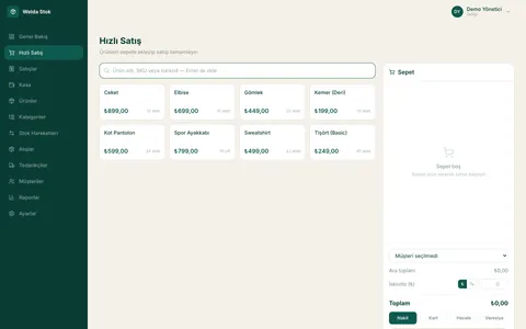 Welda Stock Giyim Mağazası — Hızlı satış (POS)