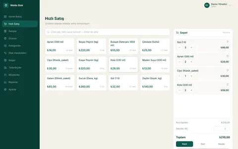 Welda Stock — Barkod ve tartı ile hızlı satış (POS) ekranı